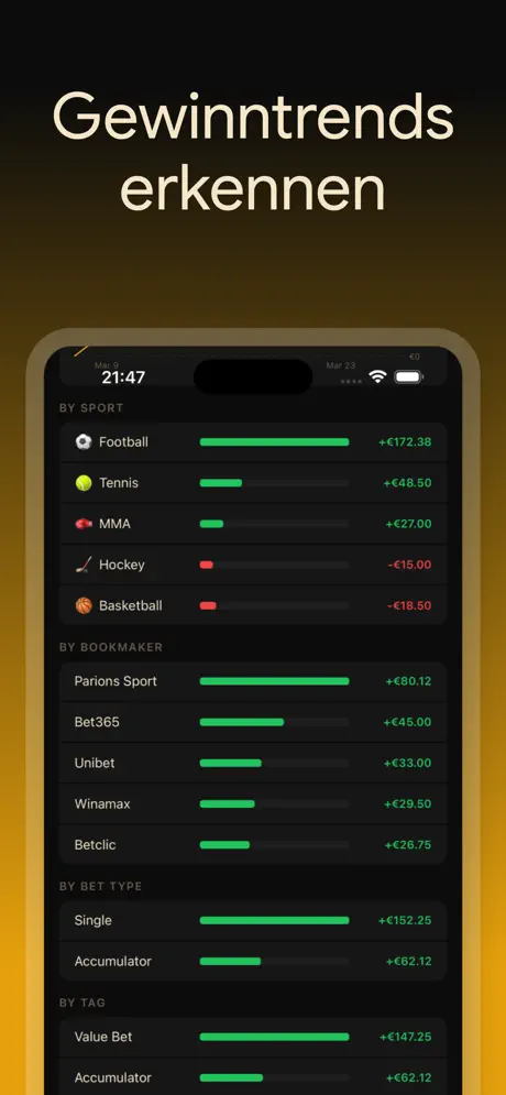 BetLog — Sportwetten Tracker — iPhone-Screenshot 4