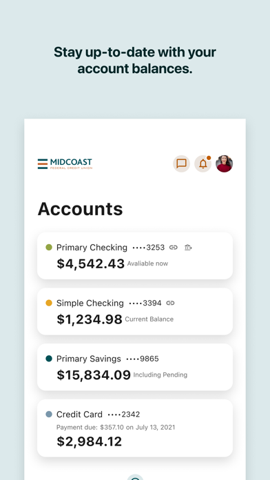 Midcoast FCU Mobile Banking Screenshot