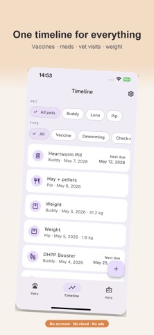 Whisker: Pet Health iPhone screenshot