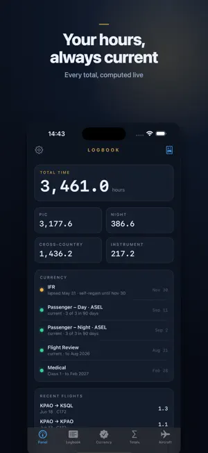 Logbook: Pilot Flight Log screenshot 1