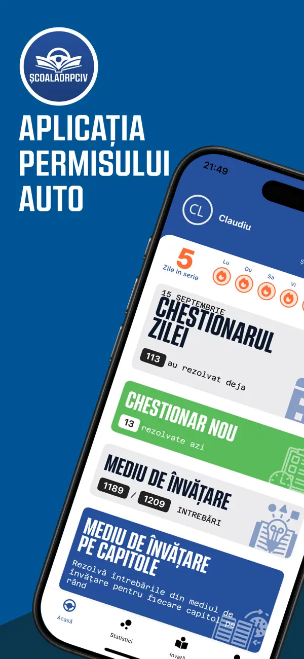 Screenshot #1 pour ScoalaDRPCIV: Chestionare auto