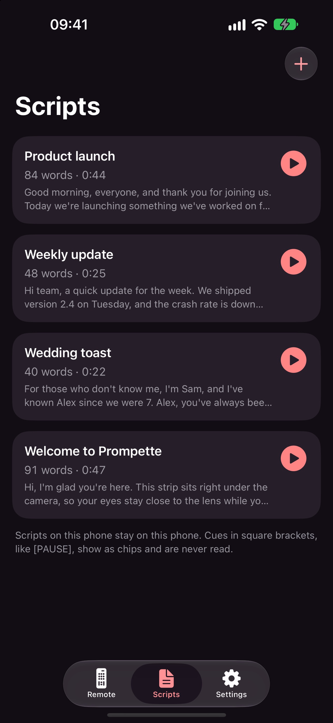 Screenshot 2 of Prompette: Teleprompter