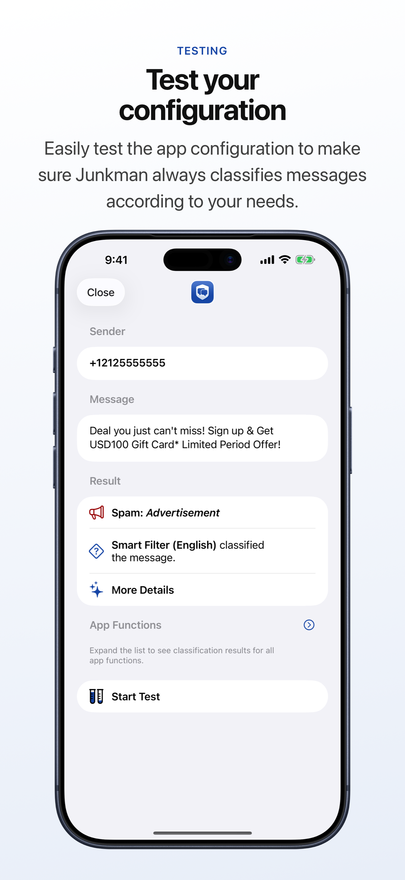Junkman: AI Spam SMS Blocker