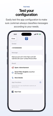Junkman: AI Spam SMS Blocker screenshot