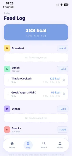 PlateLog: Calorie Tracker screenshot 3