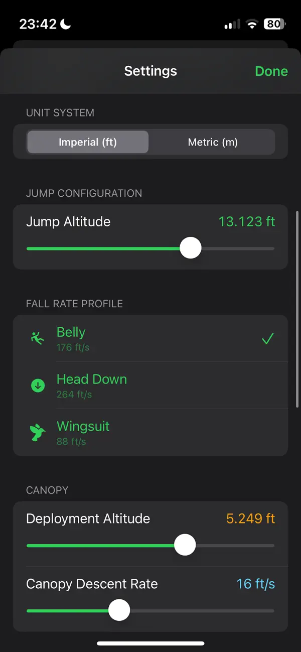 Screenshot #2 pour DropZone Altimeter Skydive Sim