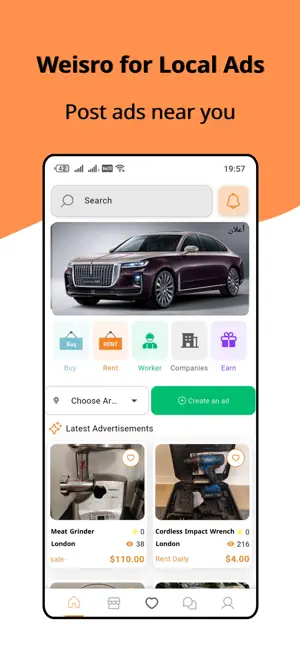Weisro. Local Ads & Deals.jobs iPhone screenshot 1