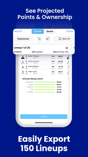 DFS Lineup Optimizer - SimLabs screenshot 4