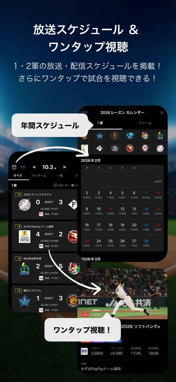 Screenshot #3 pour スカパー！プロ野球セットアプリ