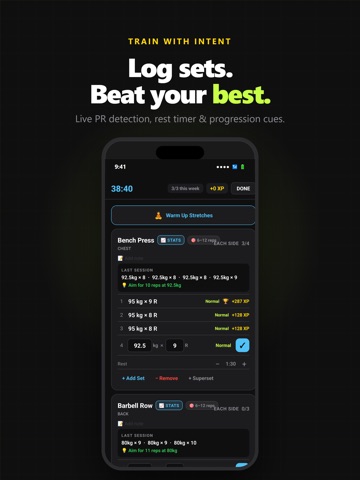 GymXP: Workout Tracker & Log iPad screenshot