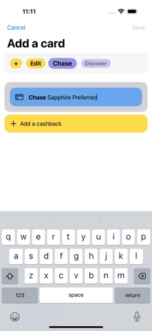 UseWhichCard: Track Cashbacks screenshot