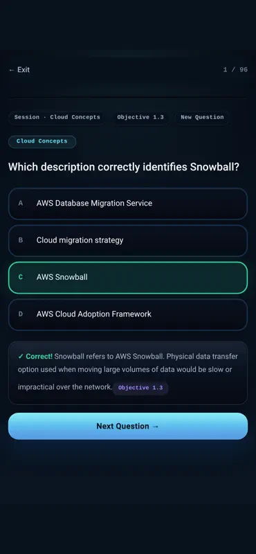 CertCrush: AWS CCP CLF-C02 screenshot 4 of 8