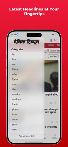 Dainik Tribune Hindi Newspaper screenshot