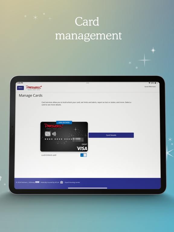 Partners FCU Mobile Banking iPad screenshot 6 - Finance app