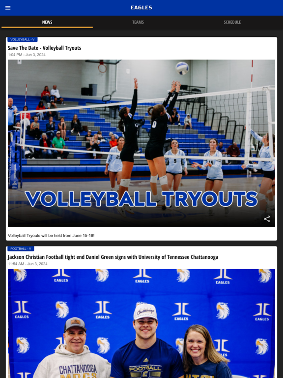 Jackson Christian Eagles iPad screenshot 2 - Sports app