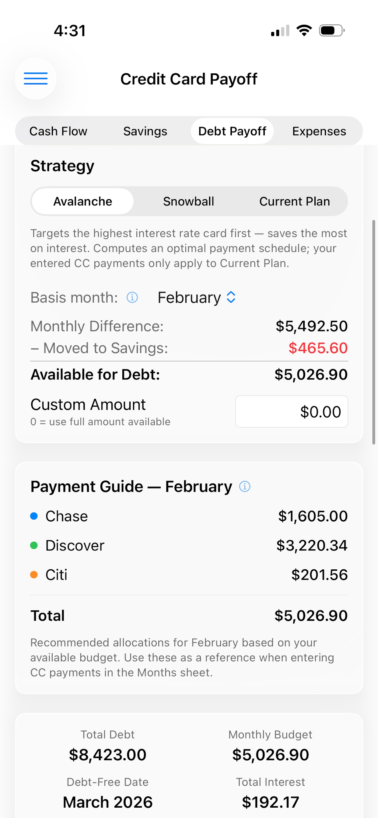 Cash Flow Tool screenshot 3