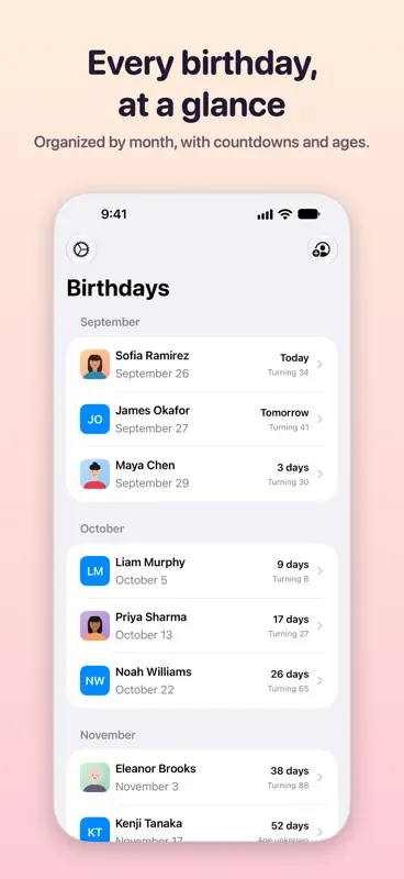 Birthdays - Remember Them screenshot 1 of 10