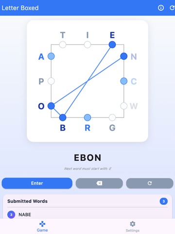 Letter Boxed Game iPad screenshot