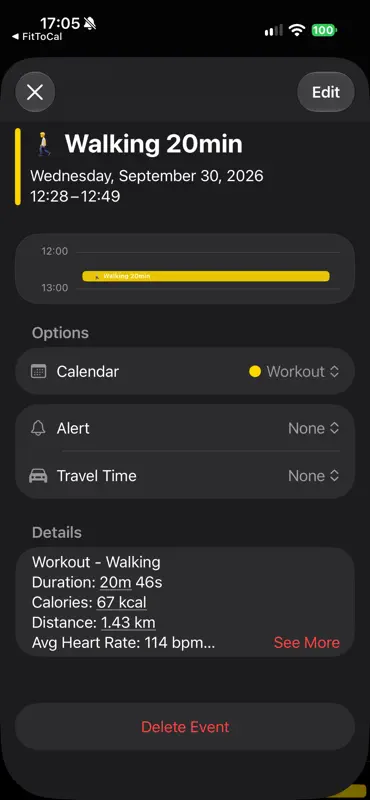 FitToCal - Workout Calendar screenshot 5 of 7