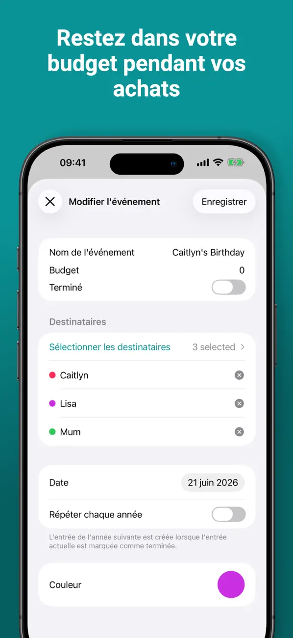 Screenshot #3 pour Liste Cadeaux : Suivi Budget