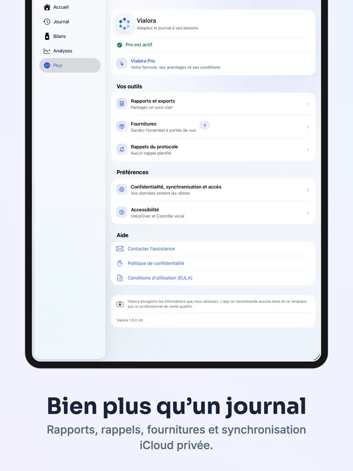 Vialora sur iPad : capture d’écran 8 sur 8