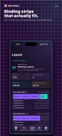 QuiltYield: Fabric Calculator iPhone screenshot