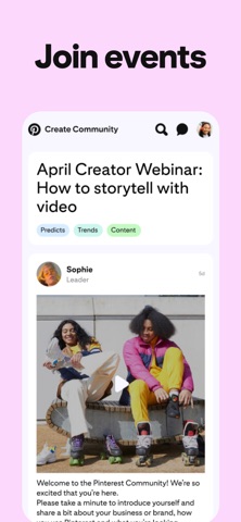 Pinterest Create Community iPhone screenshot