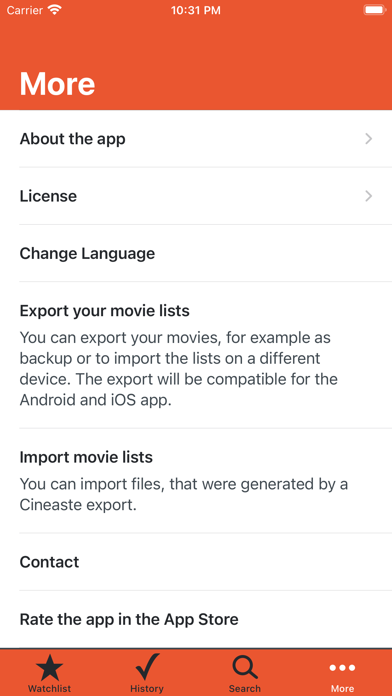 Cineaste App Screenshot