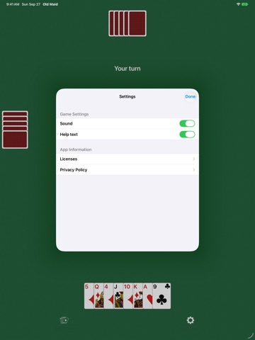 Old Maid Card Game iPad screenshot
