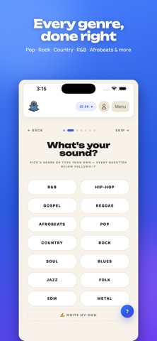 SongGhost: AI Songwriting iPhone screenshot