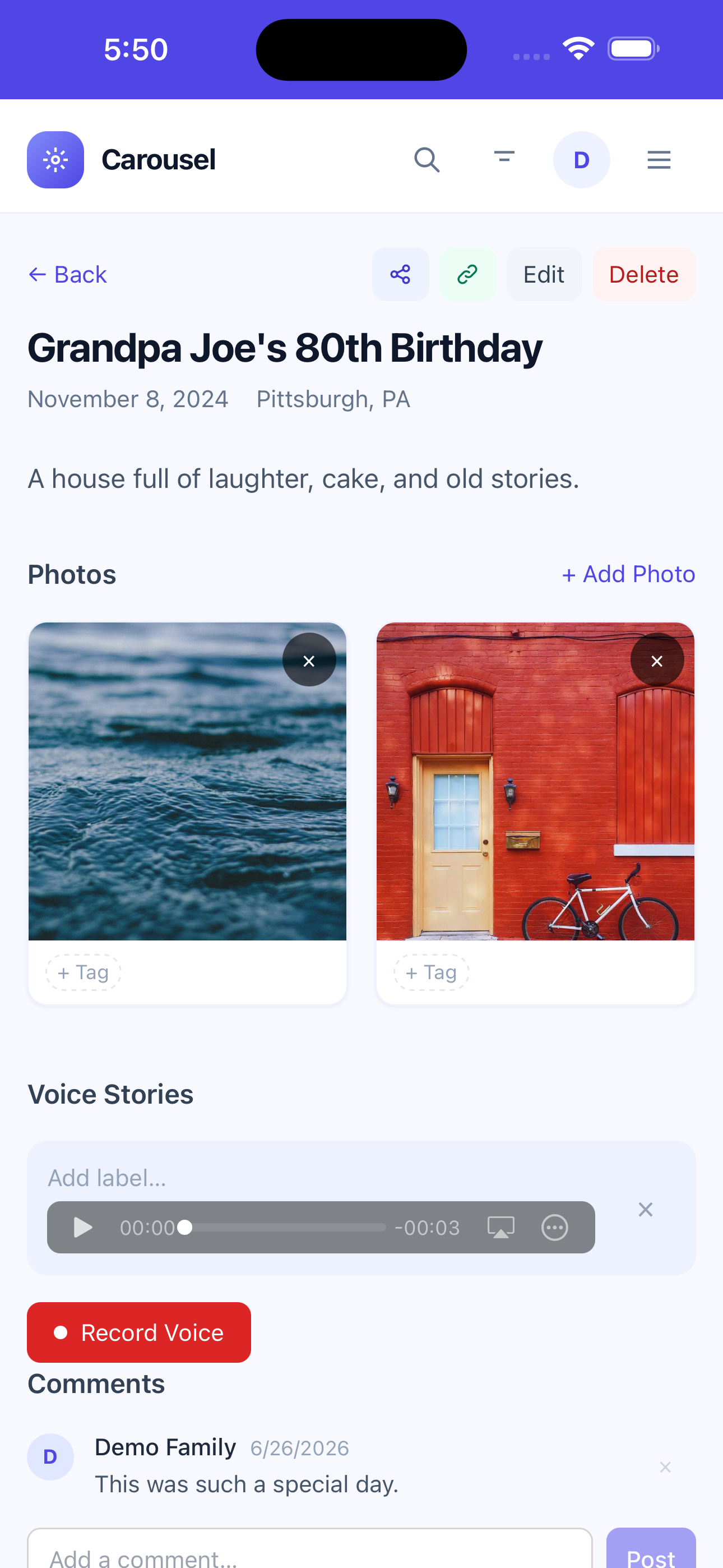 EventsCarousel screenshot 2
