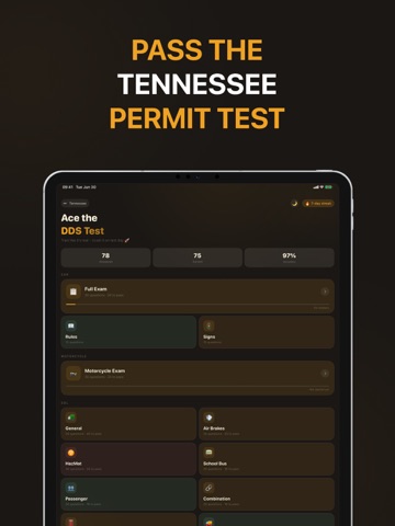 Tennessee DMV TN Practice Test iPad screenshot