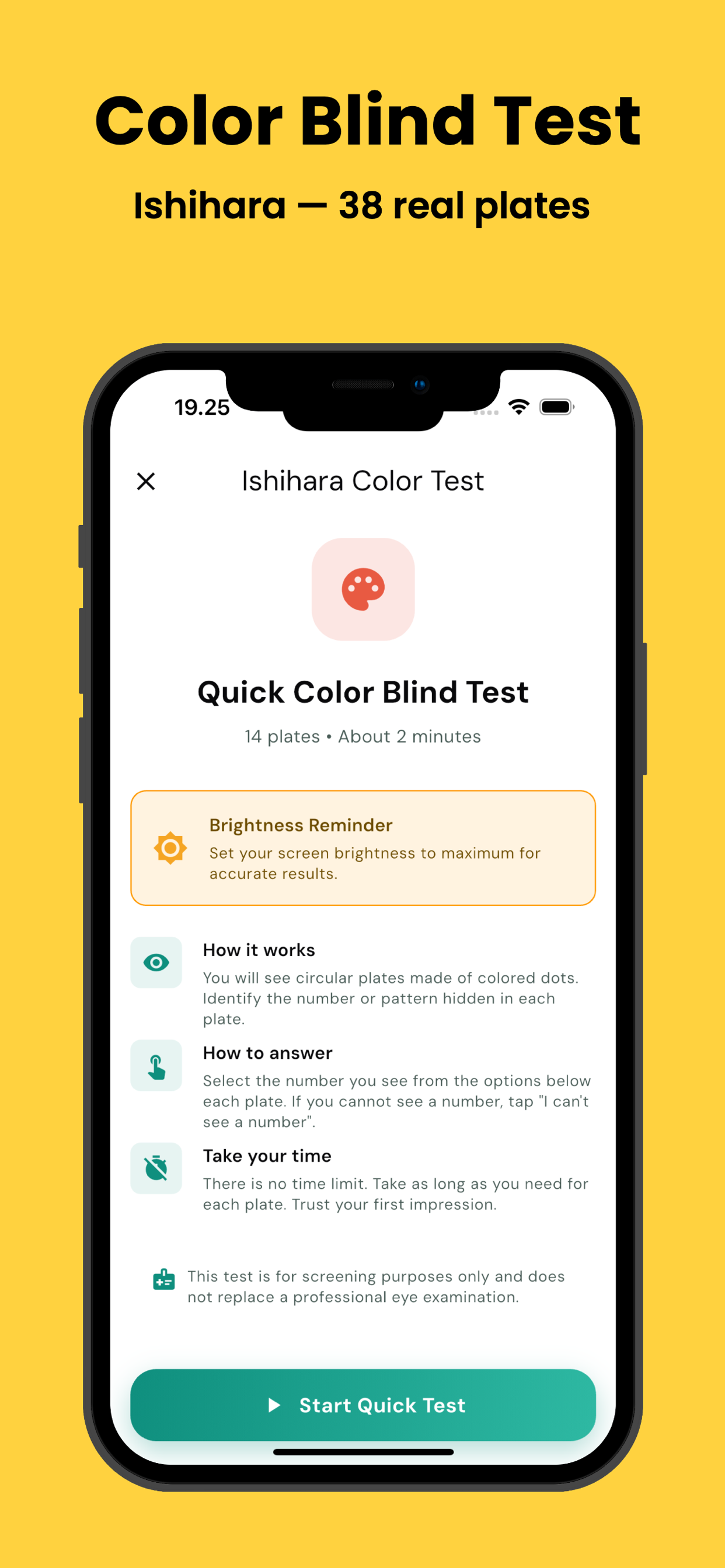 Color Blind Test — Vision Exam screenshot 4