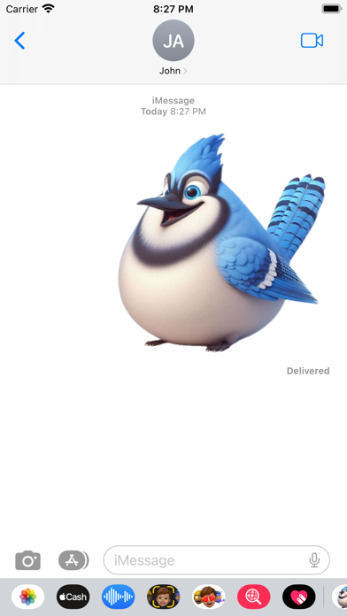 Screenshot 4 of Fat Blue Jay Stickers App