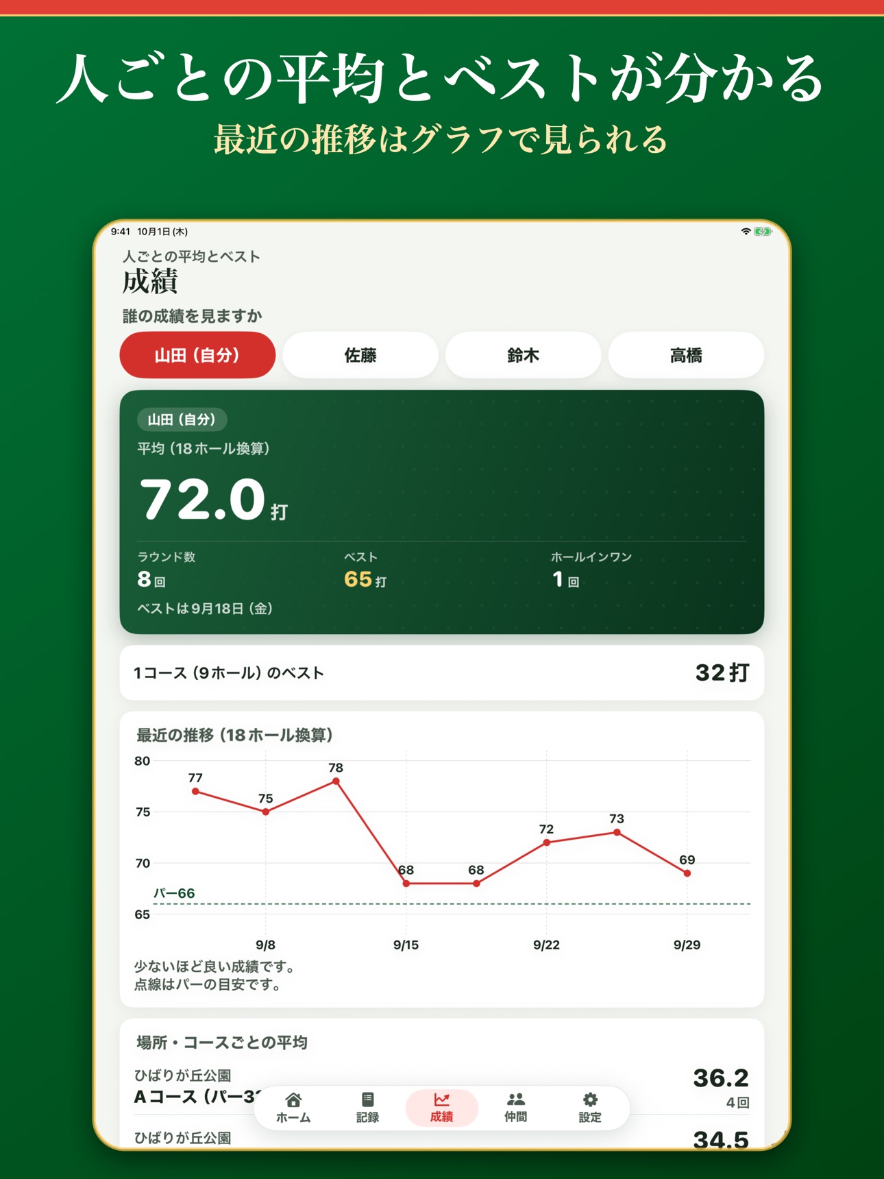 Screenshot 10 of パークゴルフ帳｜スコア記録と仲間の成績