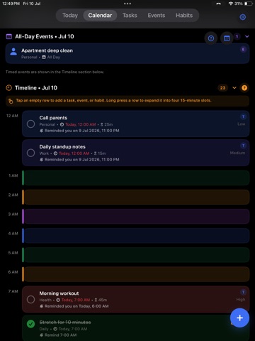 My Day : Todo Planner iPad screenshot