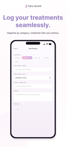 haru record - 美容医療・整形の経過記録 iPhone screenshot