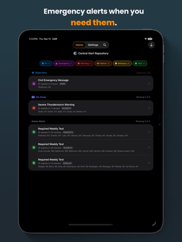 Central Alert Repository iPad screenshot 1