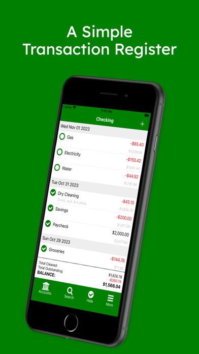The Checkbook Screenshot