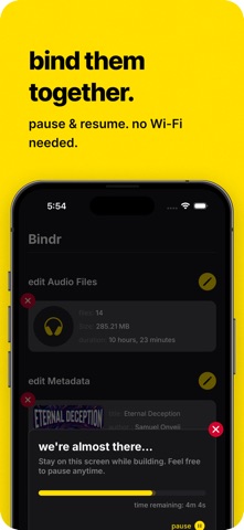 M4Bindr: Audiobook Maker iPhone screenshot