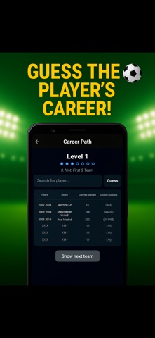 FootyGuess - Football Quiz iPhone screenshot