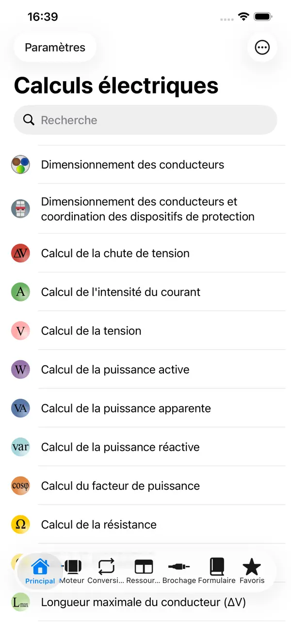 Screenshot #1 pour Calculs électriques