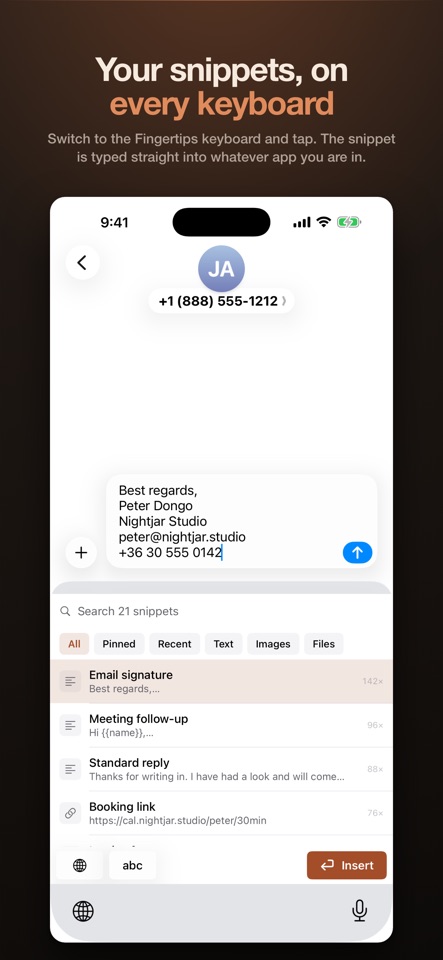 Fingertips: Snippets screenshot 1