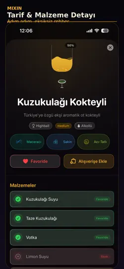 Screenshot von Mixin: Kokteyl Tarifleri auf dem iPhone 3