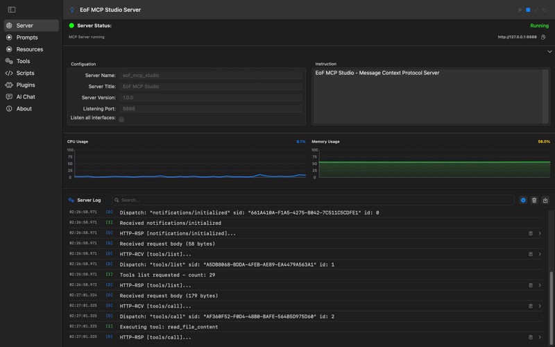 EoF MCP Studio screenshot