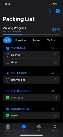 Smart Travel Packing Assistant Screenshot 2 of 4
