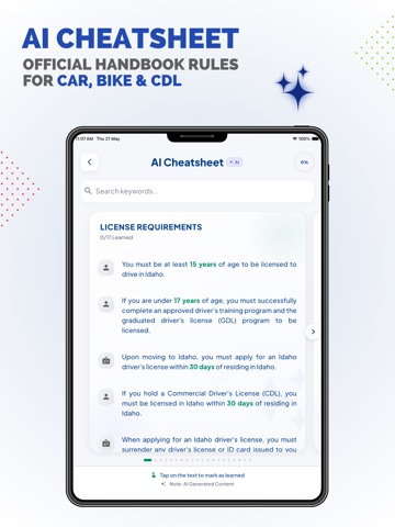 ID DMV Permit Test Prep iPad screenshot