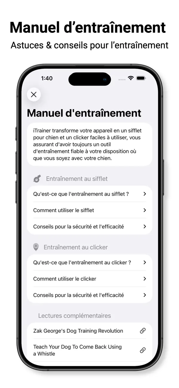 Screenshot #2 pour iTrainer Sifflet & Click Chien