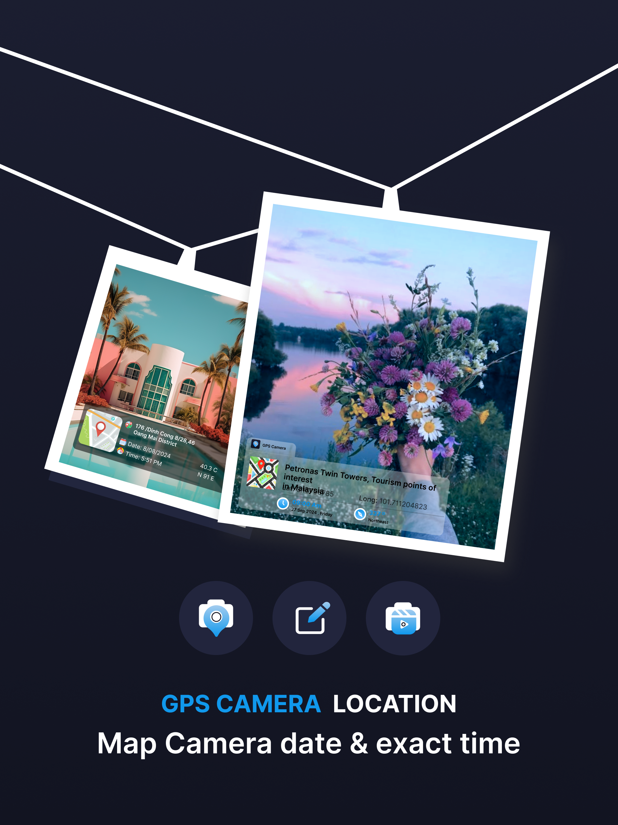 Geotag Map Camera : Timestamp