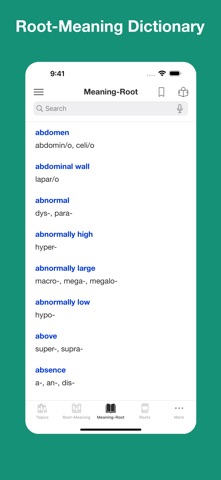 Medical terminology - roots iPhone screenshot
